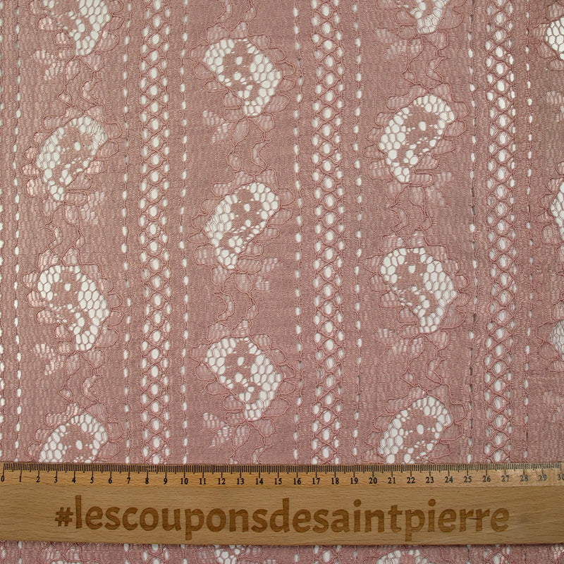 Dentelle polyester Paloma vieux rose
