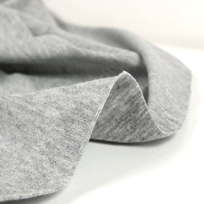 Jersey de coton fin gris chiné