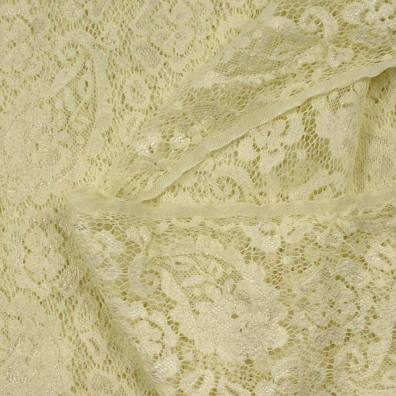 Dentelle polyester Ximena jaune pâle