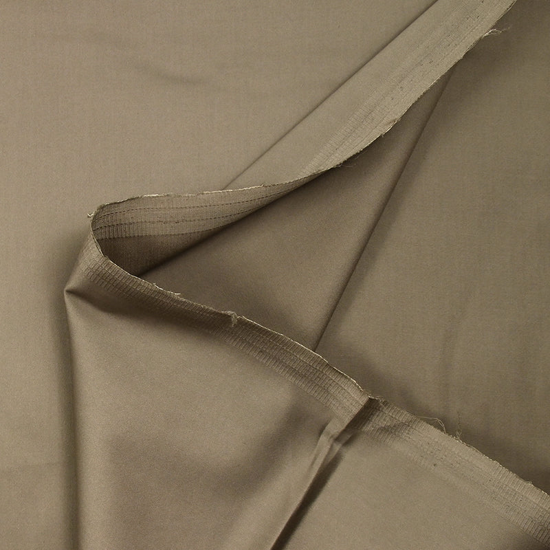 Satin de coton élasthanne fin grège