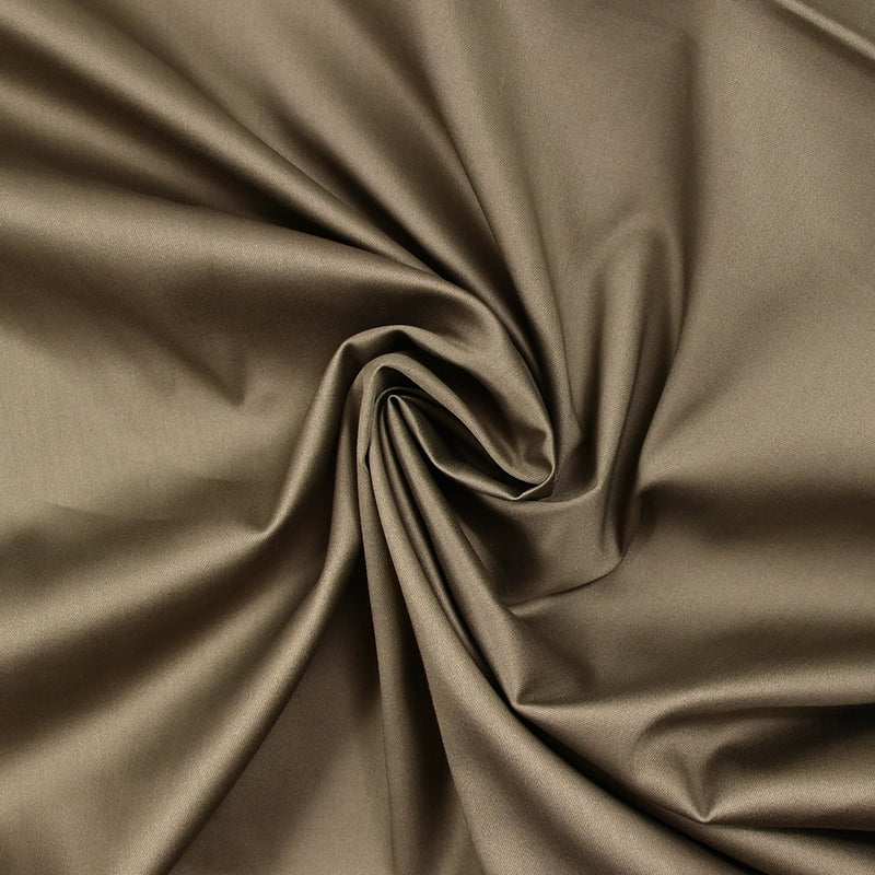 Satin de coton élasthanne fin grège