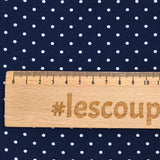 Viscose imprimée Lou à pois 2mm fond marine
