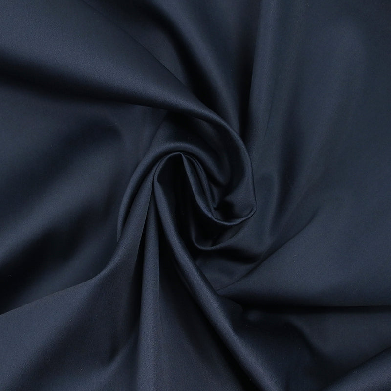Satin de coton élasthanne fin bleu nuit