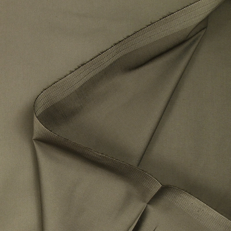 Satin de coton élasthanne fin vert militaire