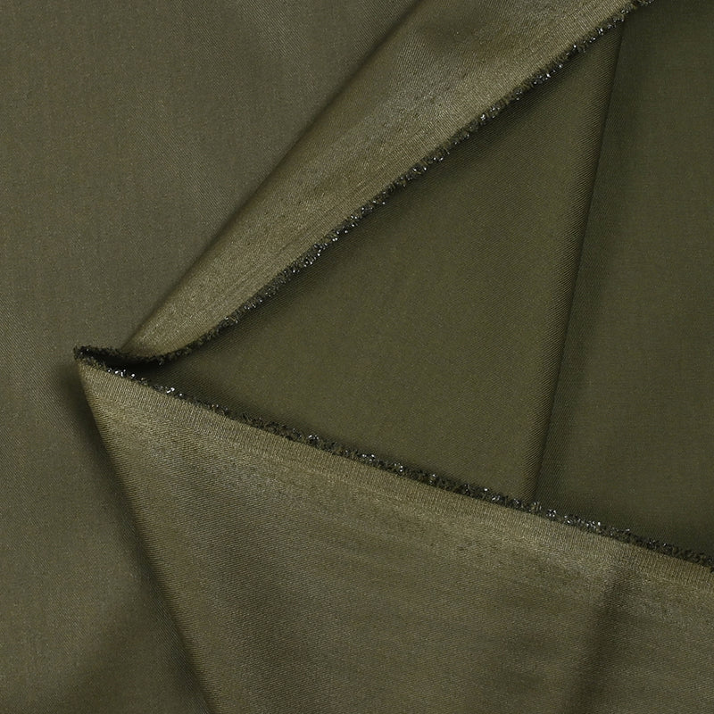 Twill de polyviscose ciré kaki