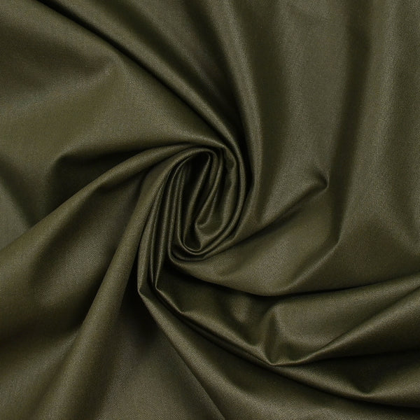 Twill de polyviscose ciré kaki