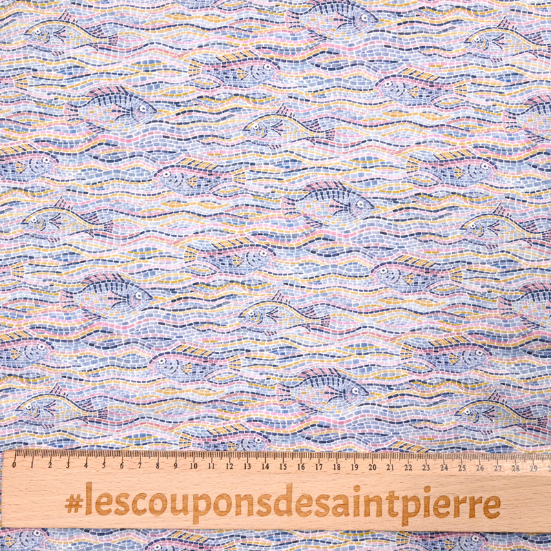 Coton liberty ® Poseidon bleu au mètre