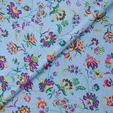 Crêpe de chine Claudia fond bleu