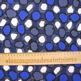 Coton imprimé galet fond marine