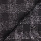 Velours de laine mélangée à carreaux noir et gris