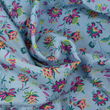 Crêpe de chine Claudia fond bleu