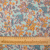 Voile de coton imprimé Jaipur fond ciel