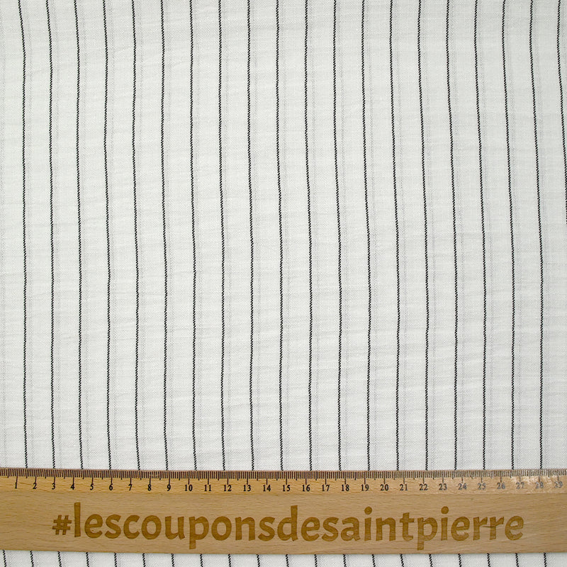 Étamine de polyester rayures Sabrina fond blanc