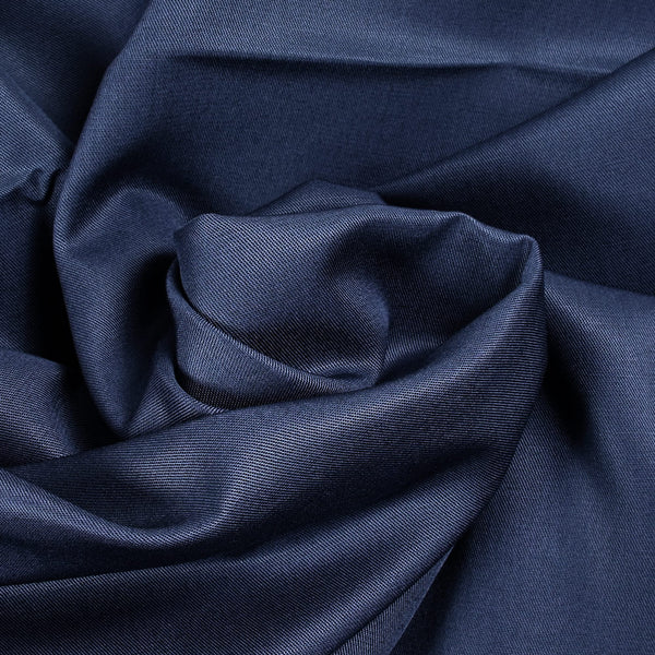 Sergé de coton et viscose marine