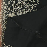 Voile de coton brodé dégradé noir, blanc et pêche