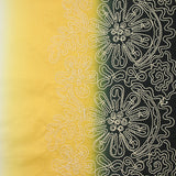 Voile de coton brodé dégradé noir, blanc et jaune