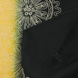 Voile de coton brodé dégradé noir, blanc et jaune