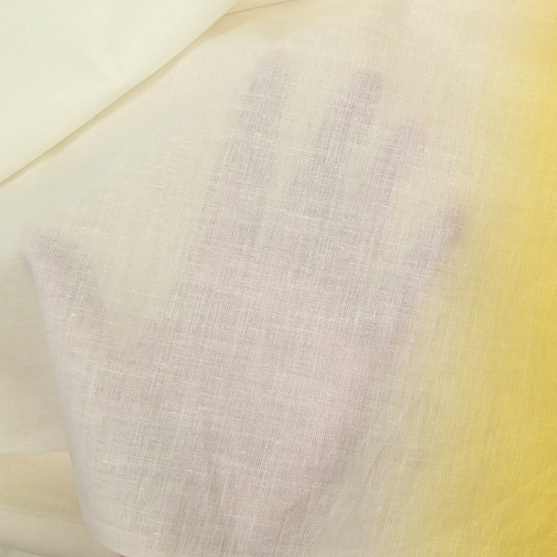 Voile de coton brodé dégradé noir, blanc et jaune
