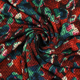 Maille chevron imprimée miraculeux fond bordeaux