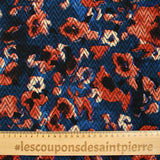 Maille chevron imprimée miraculeux fond bleu foncé