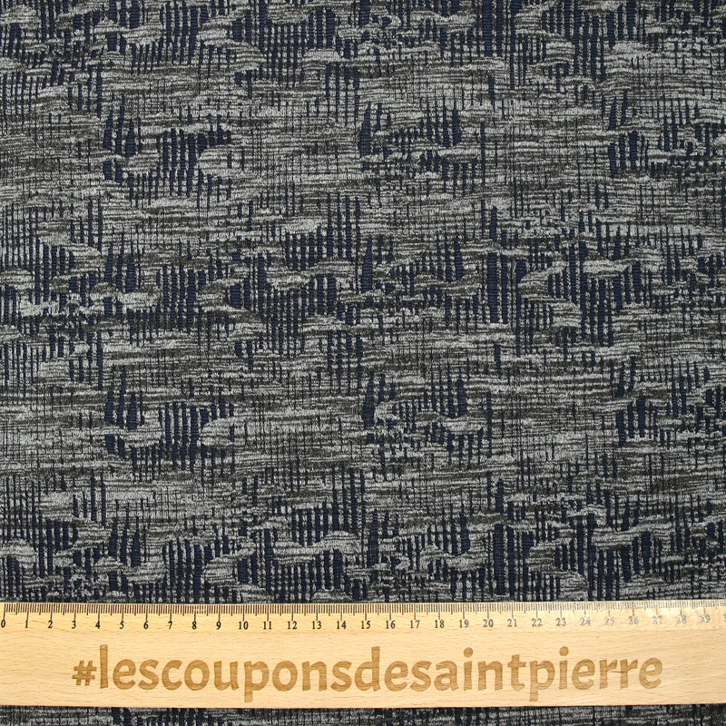 Maille texturée folie invasive gris et marine