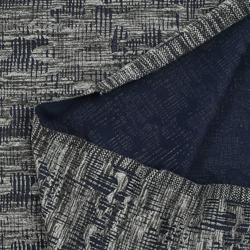 Maille texturée folie invasive gris et marine