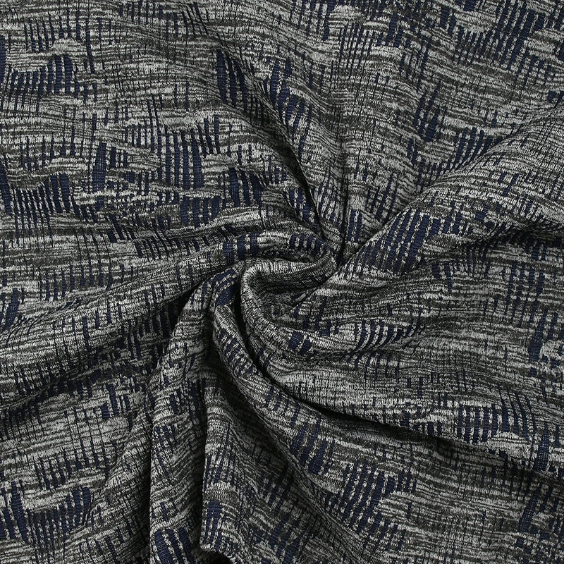 Maille texturée folie invasive gris et marine