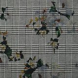 Maille polyester Prince de Galles imprimée bouquet