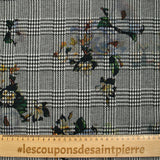 Maille polyester Prince de Galles imprimée bouquet