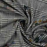 Maille polyester Prince de Galles imprimée bouquet