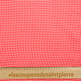 Mousseline de polyester à petits carreaux rouge et blanc