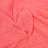 Mousseline de polyester à petits carreaux rouge et blanc