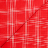 Mousseline de polyester à grands carreaux fond rouge