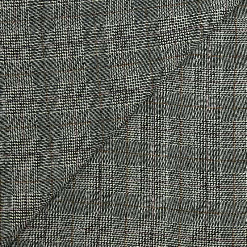 Mousseline de polyester imprimée Prince-de-galles noir