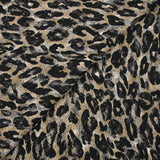 Dentelle imprimée instinct animal léopard fond beige