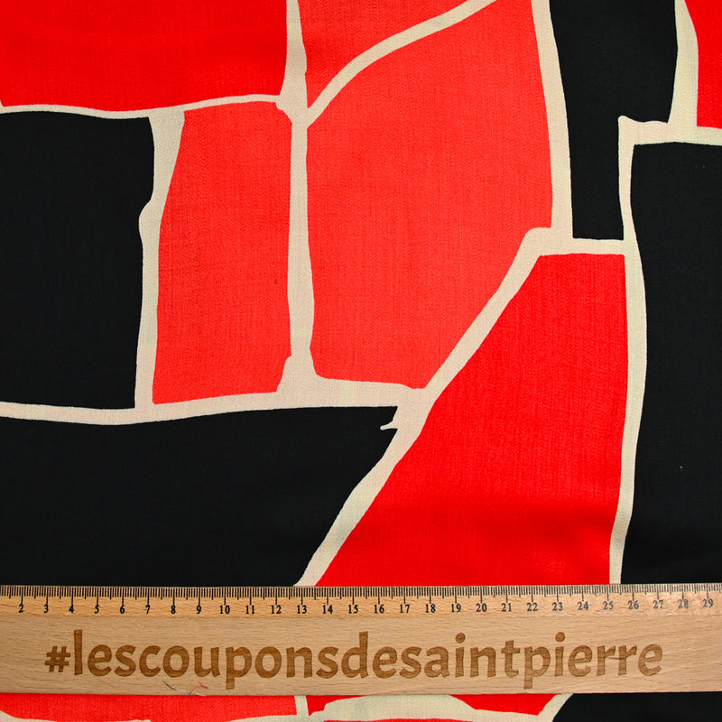 Viscose imprimée écaille orange et noir