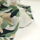 Green camouflage cotton elastane flannel