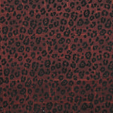 Mousseline de polyester imprimée Prince-de-galles et léopard bordeaux