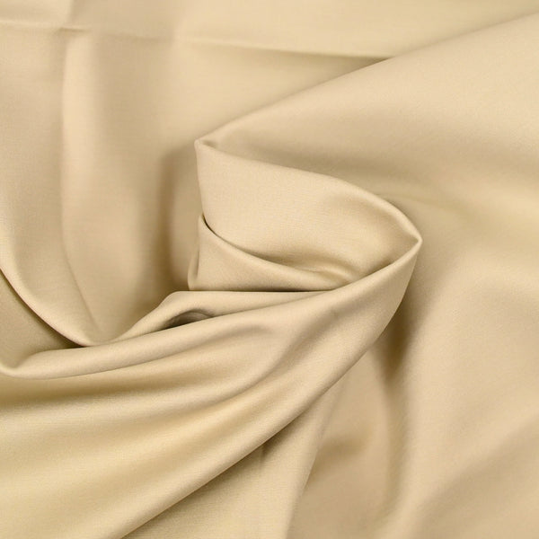 Satin de coton lourd élasthanne beige