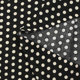 Viscose imprimée à pois 8mm écru fond noir