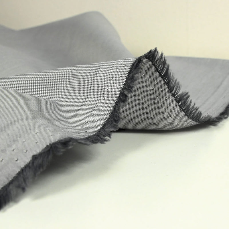 Chambray de coton argent
