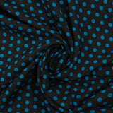 Viscose imprimée à pois 8mm canard fond noir