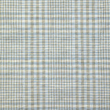 Coton à carreaux froissé ciel et taupe fond blanc