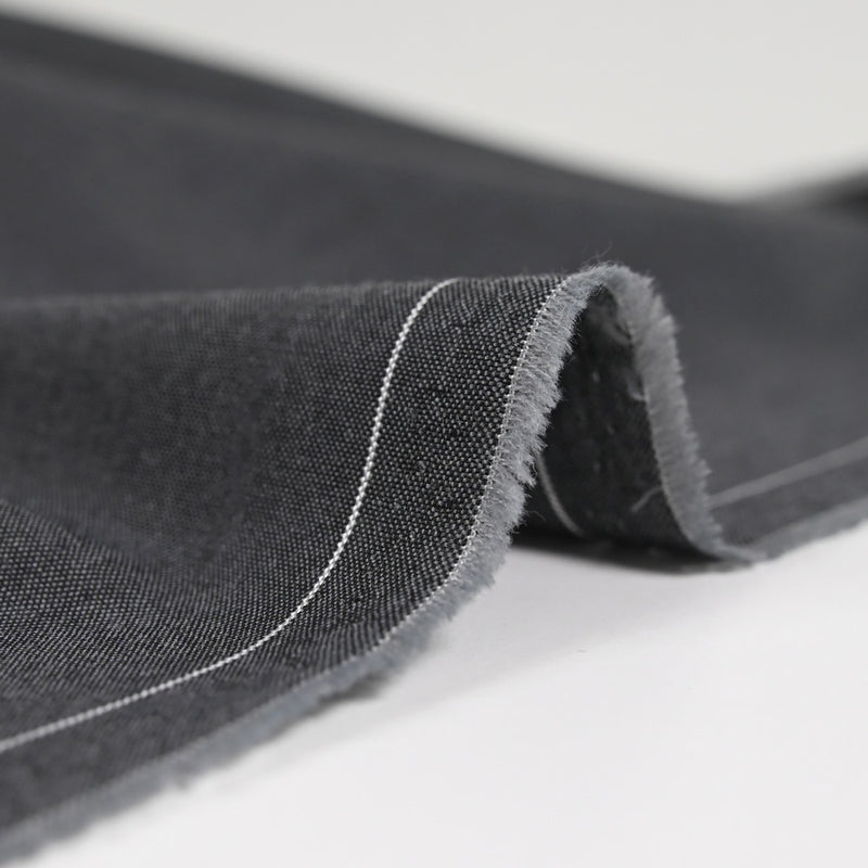 Chambray polyester noir et gris