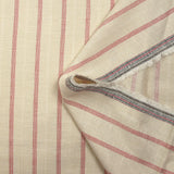 Viscose tissée-teinte rayée tomette fond écru