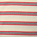 Lin et coton tissé-teint rayure rouge et marine fond ficelle
