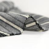 Polyviscose tissé teint rayure écru et noir