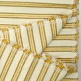 Coton tissé-teint rayé brodé fond ficelle