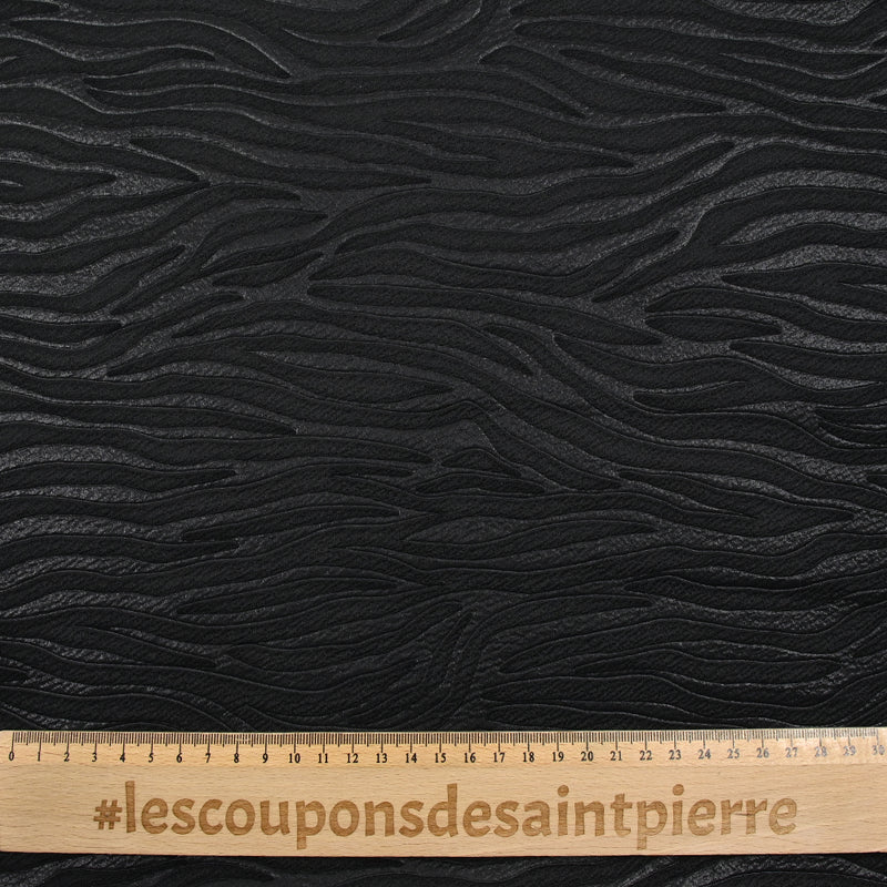 Maille de polyester fantaisie zèbre noir