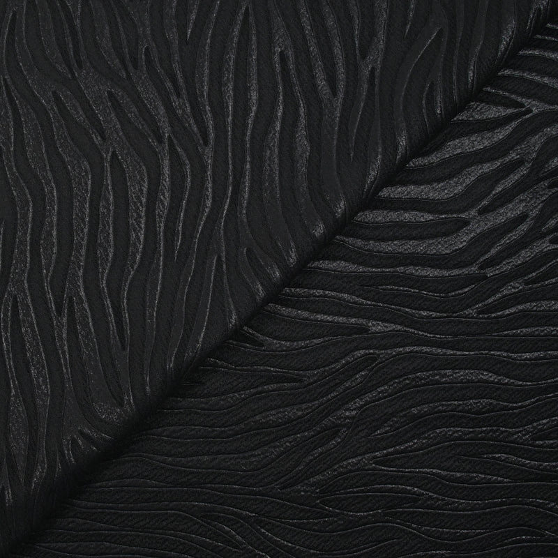 Maille de polyester fantaisie zèbre noir